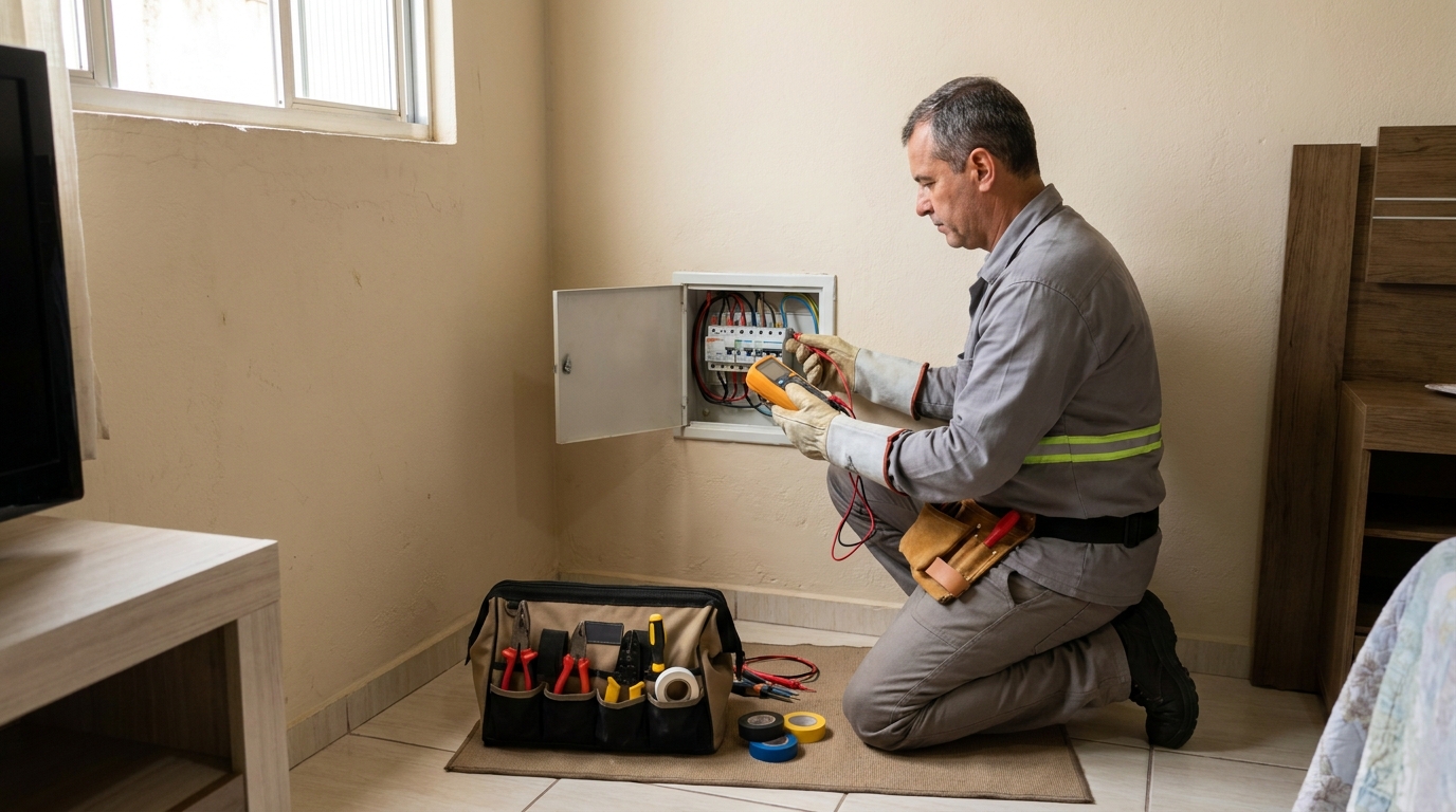 Eletricista trabalhando em Cotia‑SP
