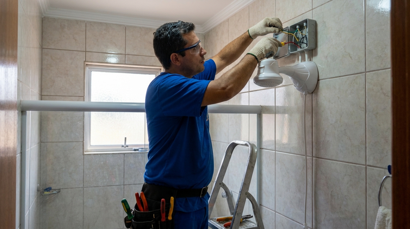 Instalacao de chuveiro eletrico profissional em Cotia‑SP