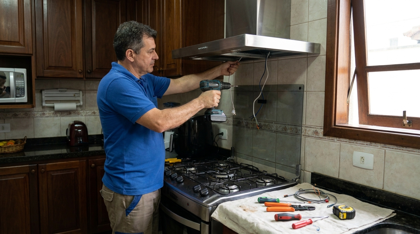 Instalacao de coifa e exaustor residencial em Cotia‑SP