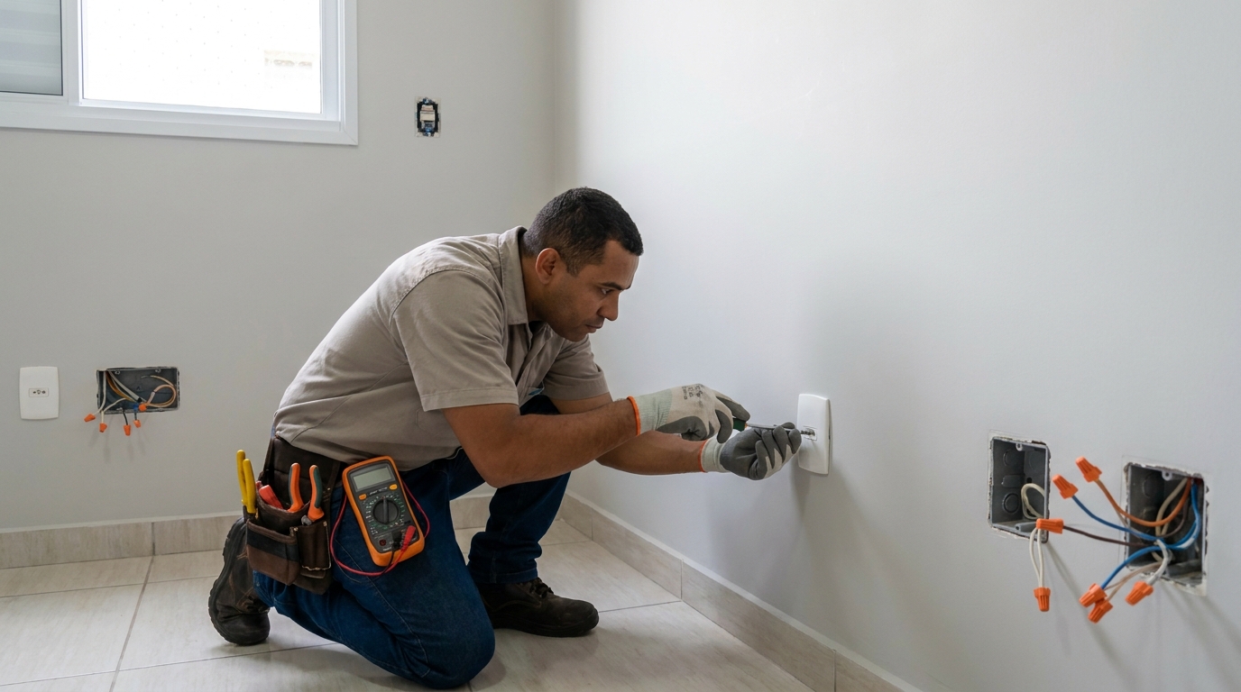 Instalacao de tomada e interruptor em Cotia‑SP
