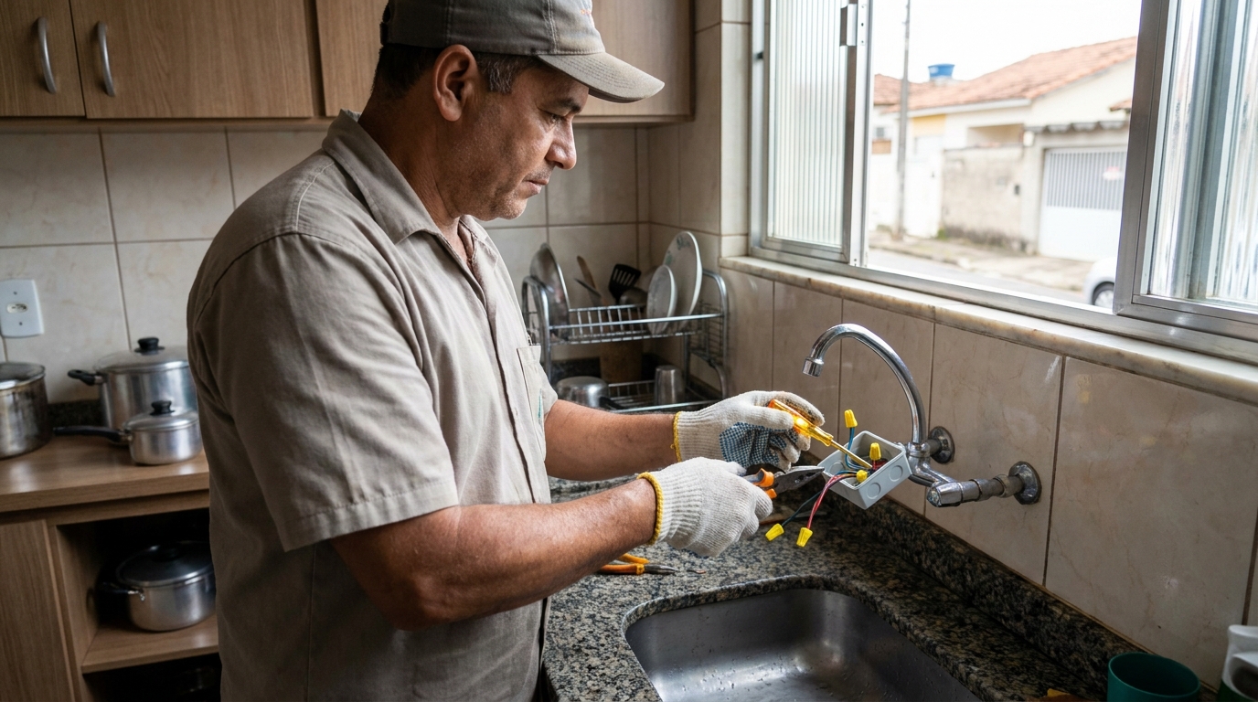 Instalacao de torneira eletrica profissional em Cotia‑SP